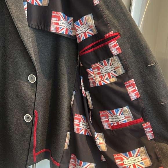 7 Downie St. Men’s Knit Jersey Stretch Gray Blazer Casual Sport Size am - Picture 12 of 17